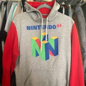 Nintendo Gray and Red N64 Hoodie